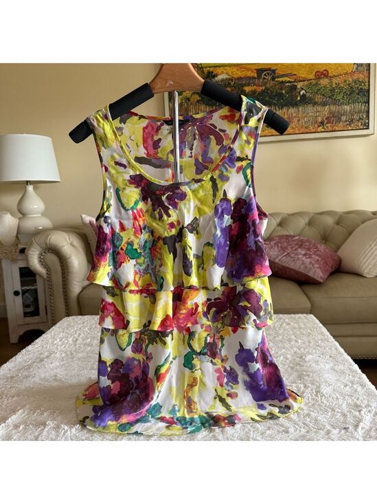 Daisy Fuentes Tops - Daisy Fuentes Colorful Sleeveless Floral Top